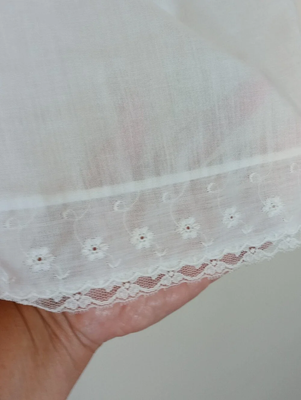 Feminine XL White With Gorgeous bottom Vintage Lace Half Slip